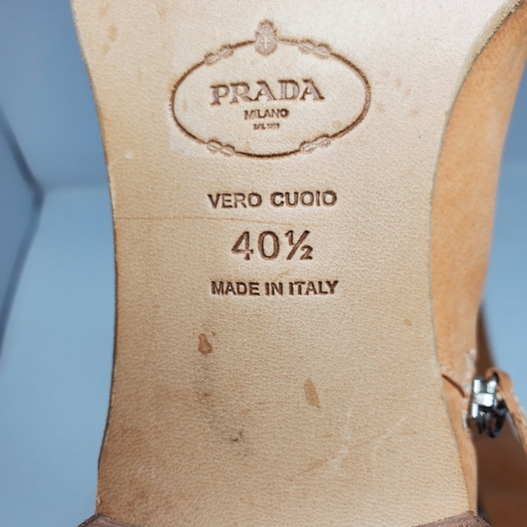Prada camel tan tall leather half zip boots - Picture 8 of 11